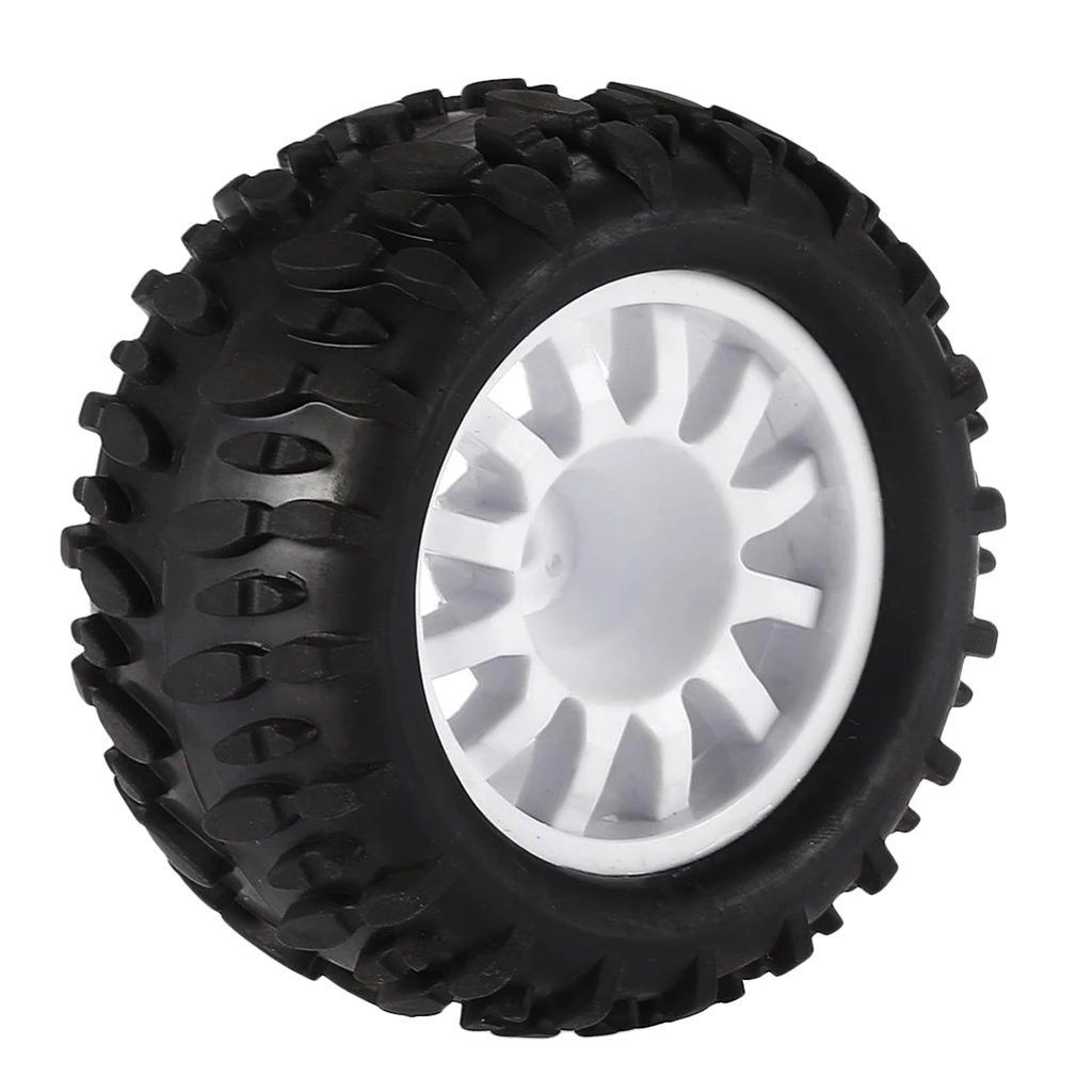 4x Rubber Tires Wheel Rim Tires for 1/16 RC HSP HPI ZD Racing Wltoys Monster Truck