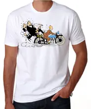 Summer 2018 New Tintin And Snowy Thompson Twins Classic Adventure Comic Book Mens Retro T Shirt Funny Casual Clothing