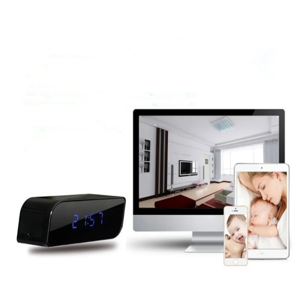 

Mini Wifi Clock Camera Alarm HD Wireless Security Recorder Multifunction 1080P Night Vision and Motion Detection Camera