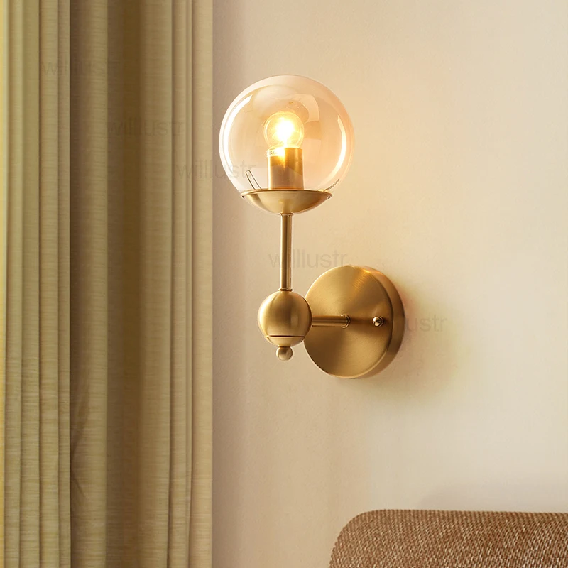 modern copper wall lamp sconce light lobby bedroom hotel corridor