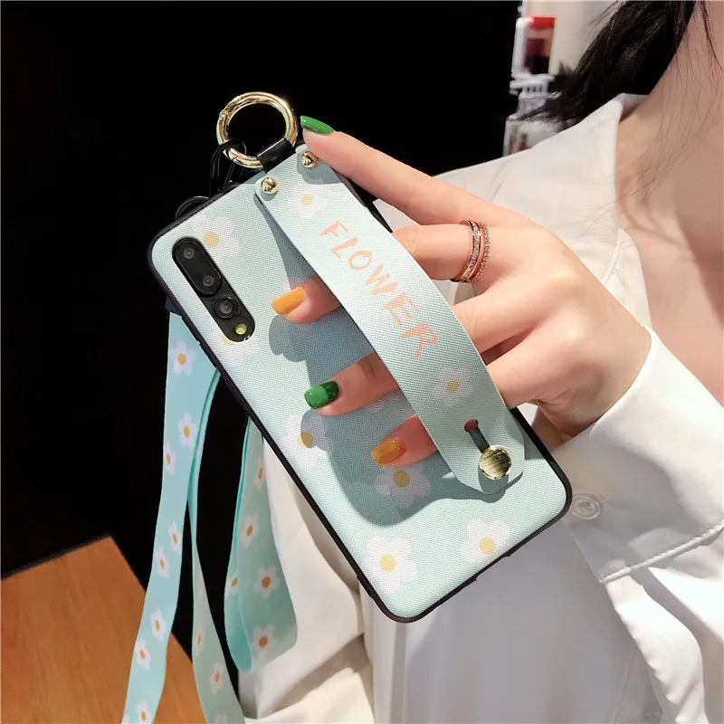 

Back Cases For Huawei P30 P20 Mate 20 Pro Case Protection for Huawei Honor 10 Lite Nova 4 8X Back Cover Case with Holder Lanyard