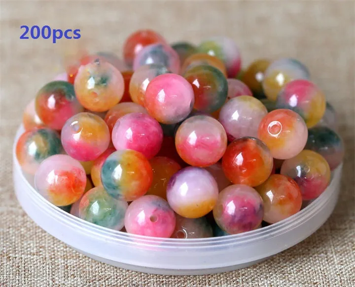 6  Natural Stone Loose Beads Multicolor 8-16mm Jade Stone Beads For Bracelet Jewelry Making Bead Necklace Diy Jewelry Accessories