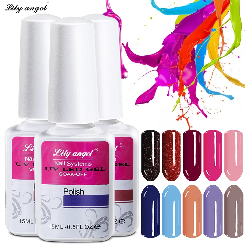 

Lily angel 15ml 120Colors UV LED Gel Nail Polish Gorgeous Colors UV Gel Nail Polish semi permanen Nail art gel NO.73-96