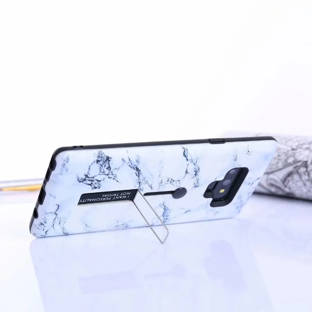 Новый чехол для Samsung S9 модный мраморный силиконовый с кольцом телефона Note9 S10