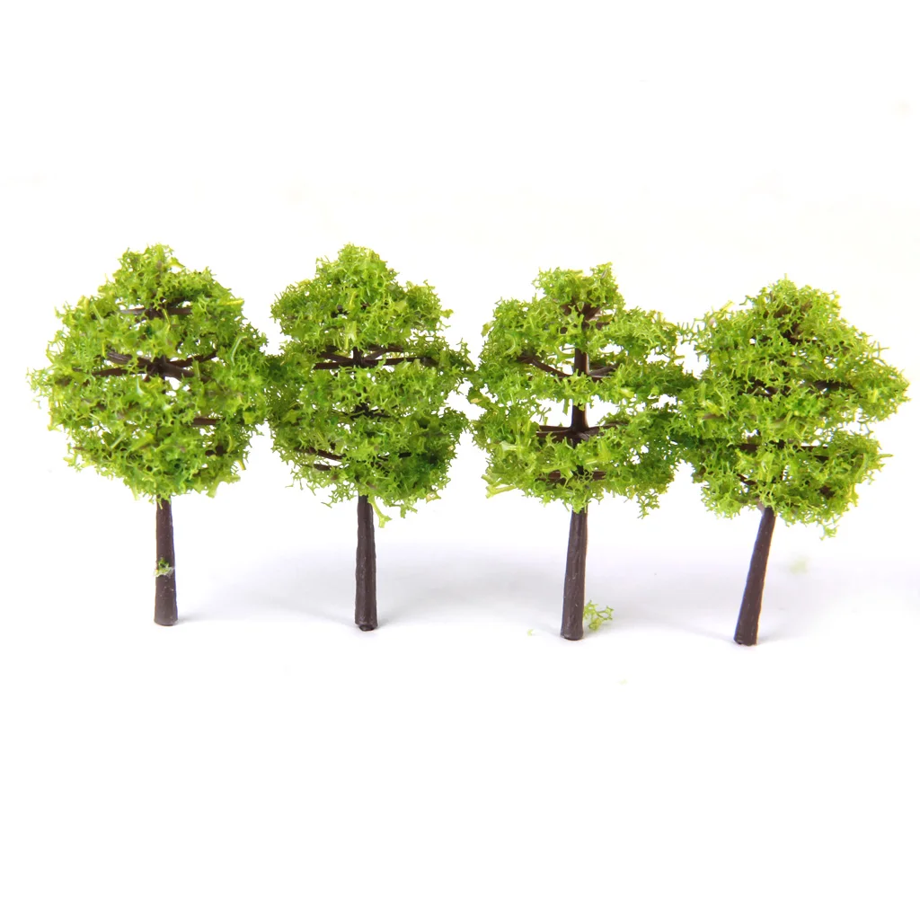 80Pcs 5cm Height Green Tree Models for RR Railway Diorama Park Garden Scenery Building Accessory
