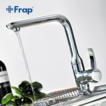 FRAP 1 Satz Verchromt Küchenarmatur Einzigen Handgriff Torneira Kalt-und Warmwasser Mixer Rechten Winkel-design F4076