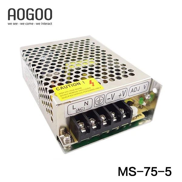 

Mini-size 75W 5V 15A Switch Mode LED Light Devices Switching Power Supply AC-DC PSU 100/110/220/230V MS-75-5