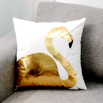 

Flamingo Elephant Whale Hot Stamping Cushion Cover Soft Short Plush Home Decor Sofa Car Seat Bedroom Decorative Pillowcase 45x45