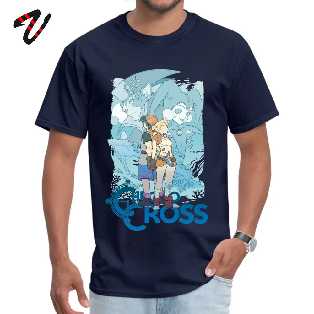 Футболки мужские модные Legend Of Zelda футболка Enjoystick Chrono Cross Camisa Videogame летние топы аниме футболка с круглым вырезом - Цвет: Navy