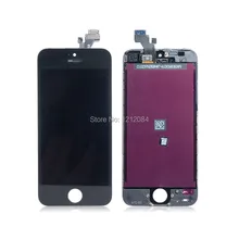 AAA wholesale lcd display screen+touch digitizer glass front lens+frame for apple iphone5 5s 5c Pantalla assembly replacement