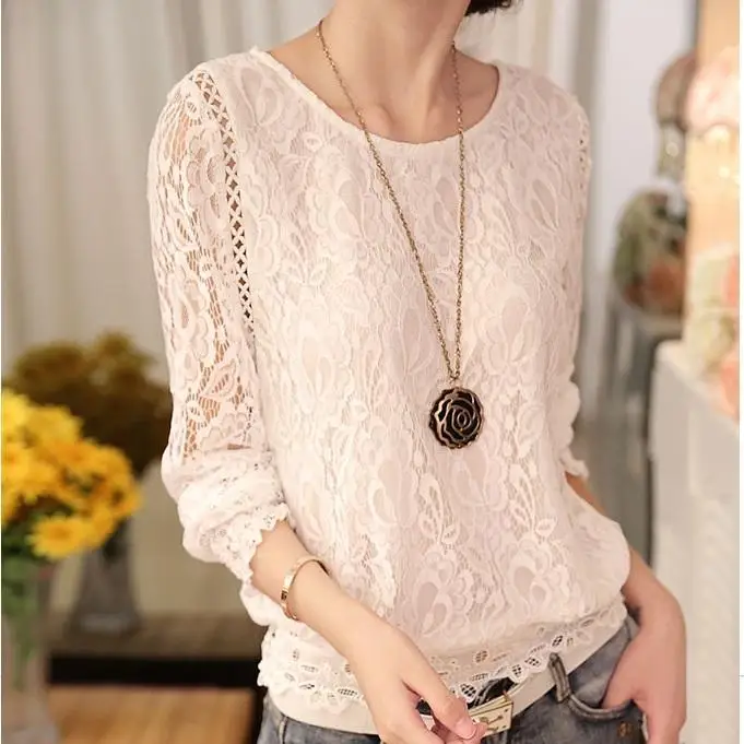 New 2017 Summer Female Ladies White Blusas Women's Long Sleeve Chiffon Lace Crochet Tops Blouses Women Clothing Feminine Blouse white-cotton-lace-top : image New 2017 Summer Female Ladies White Blusas Women's Long Sleeve Chiffon Lace Crochet Tops Blouses Women Clothing Feminine Blouse white-cotton-lace-top