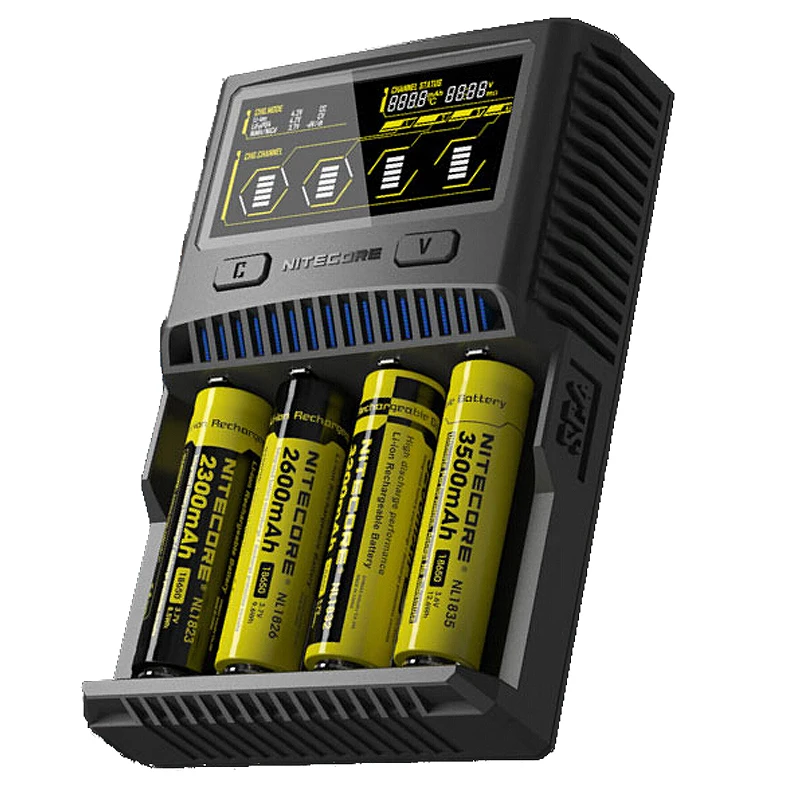 NITECORE SC4 Интеллектуальное Быстрое зарядное устройство превосходное с 4 слотами 6A
