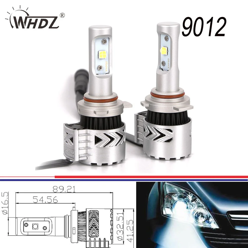 8G 72w 9012 LED Headlight Conversion Kit With 360Degree High Beam Low