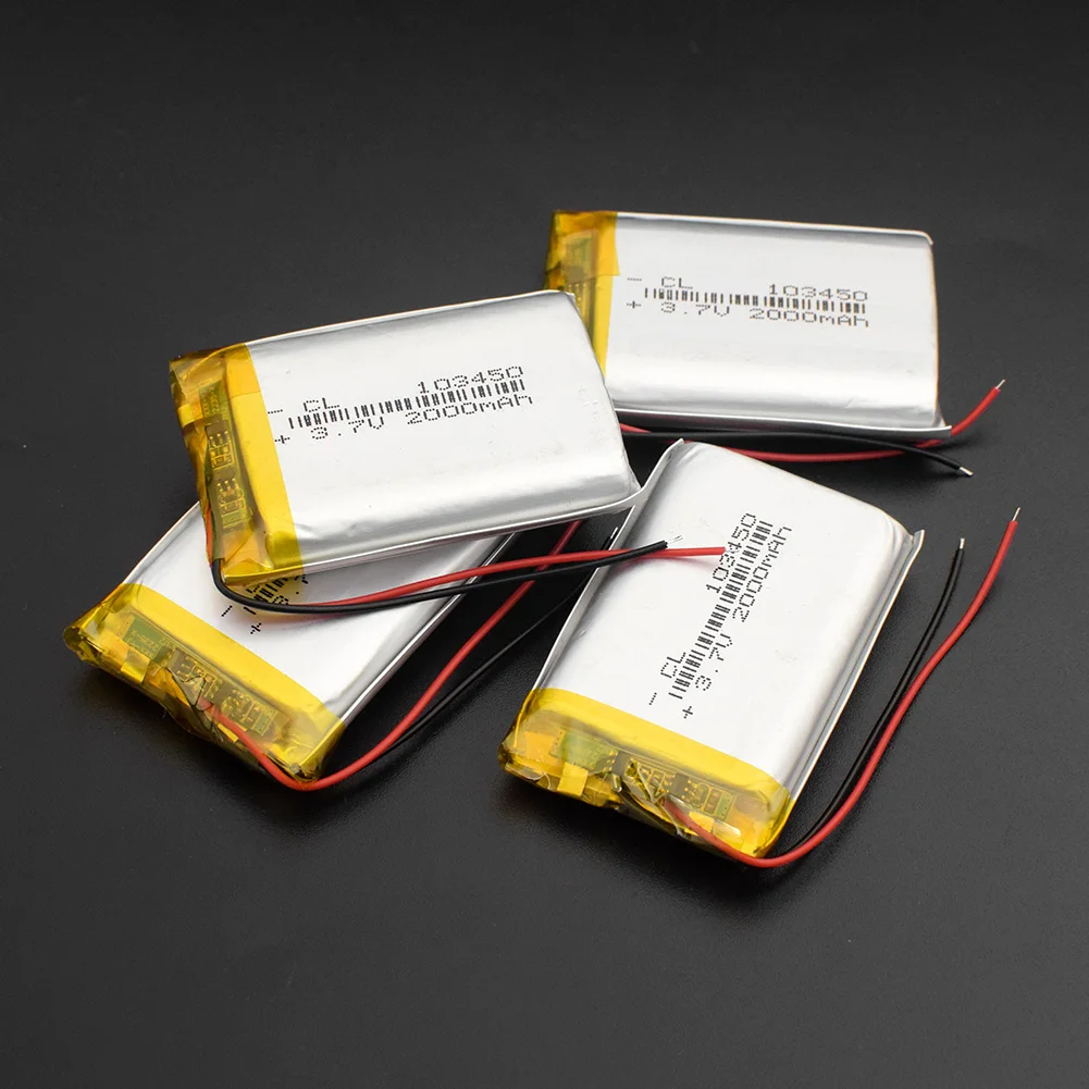 3 7 в 2000 мАч литий полимерные LiPo аккумуляторы 103450 для Mp3 gps psp Bluetooth динамик внешний