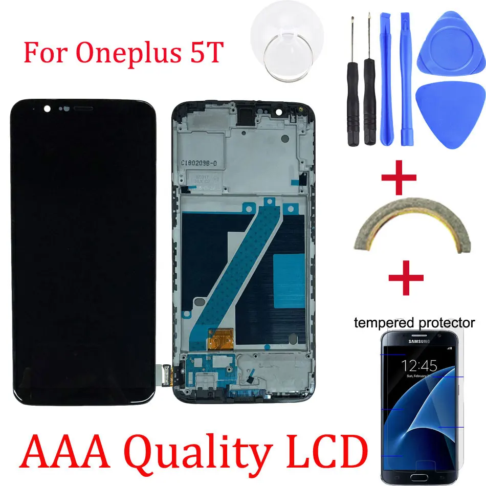 

Original For Oneplus 5T Replacement LCD Display+Touch Screen Digitizer assembly replacement for oneplus 5T Free Tools Repair kit