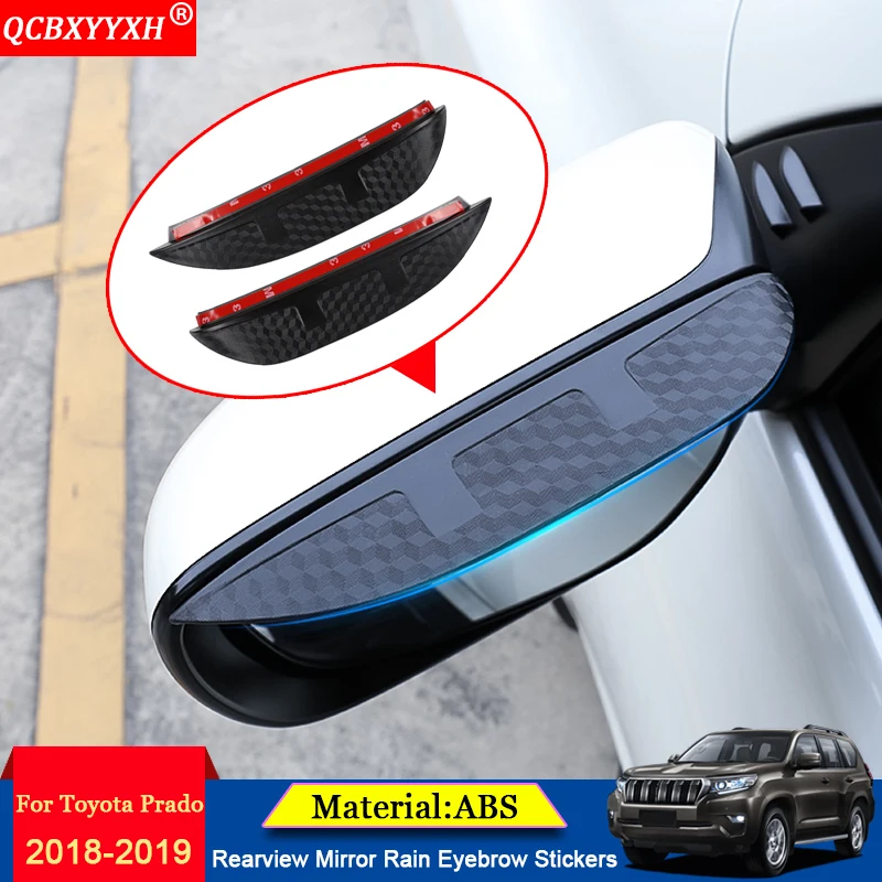 

Car-styling Car Rearview Mirror Decoration Rain Gear Back Mirror Eyebrow Cover Stickers QCBXYYXH Fit For Toyota Prado 2010-2018