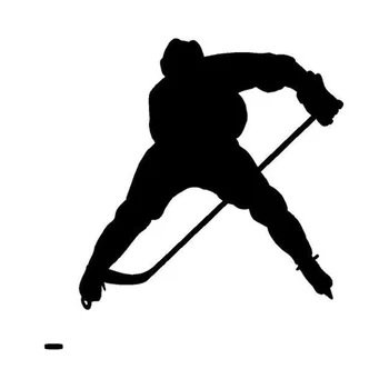 

17.3*16.2CM Covering The Body Of Ice Hockey Player Stickers Car Styling Reflective Vinyl Car Decals Black/Silver C7-0109