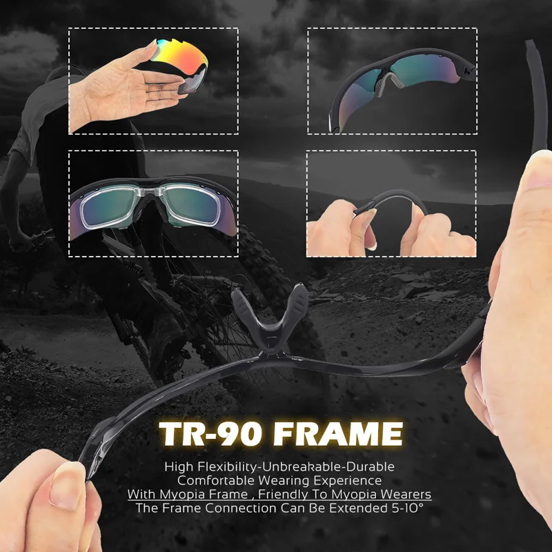 VICTGOAL Polarized Cycling Glasses Unisex TR90 Bicycle Sunglasses Outdoor Sport MTB Fishing Running Cycling Bike Eyewear 5 Lens