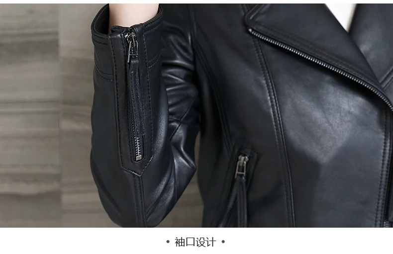 Cuir Rivet Véritable Peau Moto Manteau Veste Mode De 2018 En Réel Femelle Mouton Femmes Biker aPAawrx
