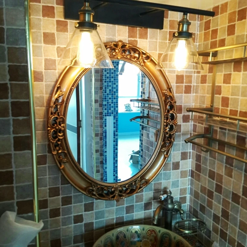 70 см x 60 см Европейское резное зеркало для ванной овальное зеркало навесное настенные, декоративные, для зеркала для гостиной