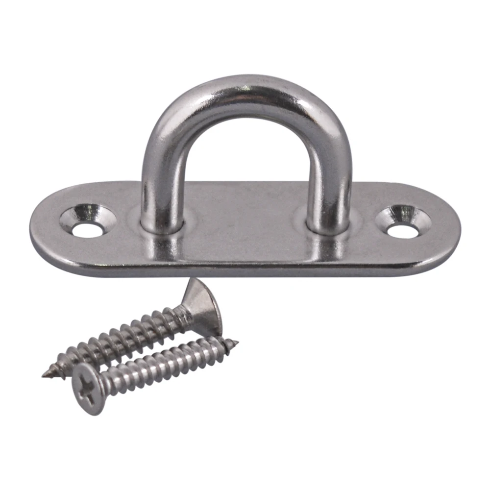 

304 Stainless Steel M6 Ceiling Wall Mount U Hook Anchor Hanger with Self-tapping Screws for Yoga Swing Suspension Strap