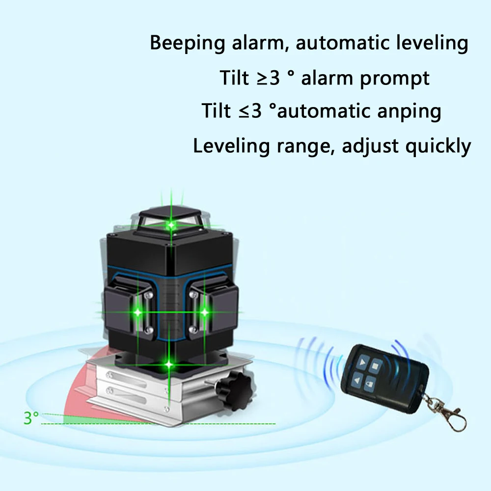 Лазерный уровень 16 линий зеленая линия 3D самонивелирующийся 360 горизонтальный и вертикальный супер мощный лазерный уровень зеленый луч лазерный уровень