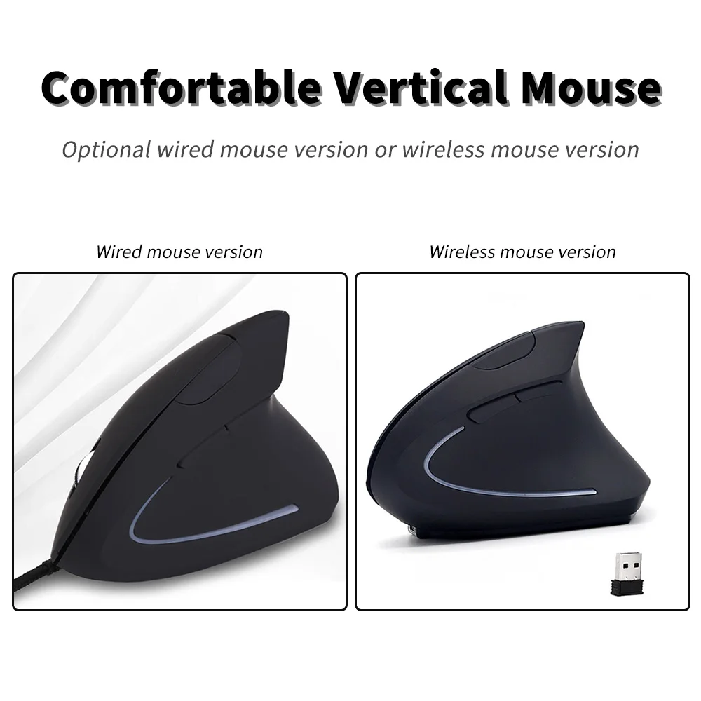 USB игровая беспроводная Вертикальная мышка Удобная практичная оптическая компьютерная игровая мышь для ноутбука PC мышь