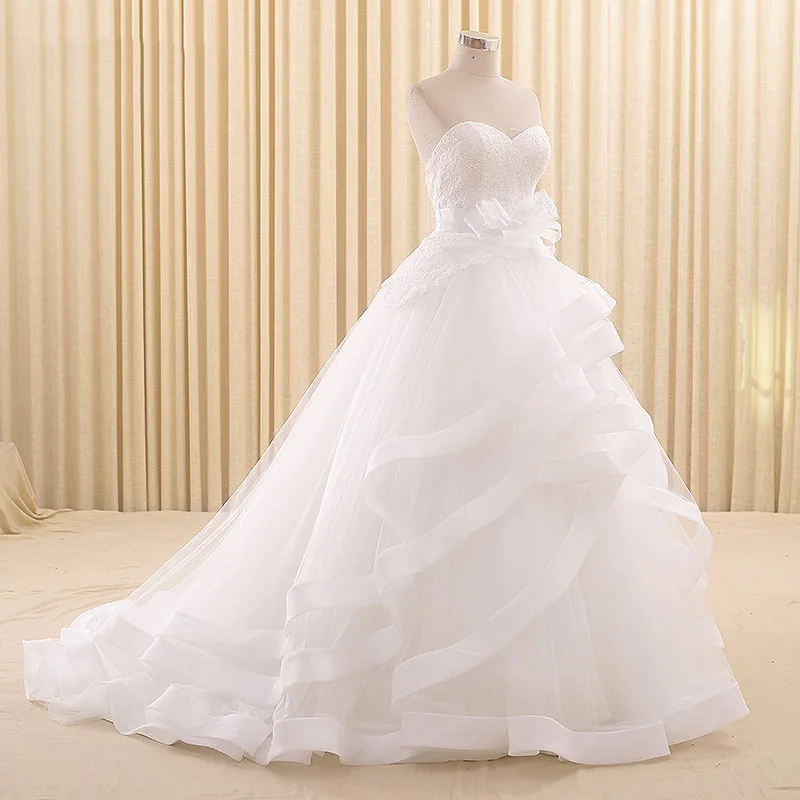 RSM66209 Vestidos Para Casamento Милая Тюль развертки поезд бальный наряд кружевные летние