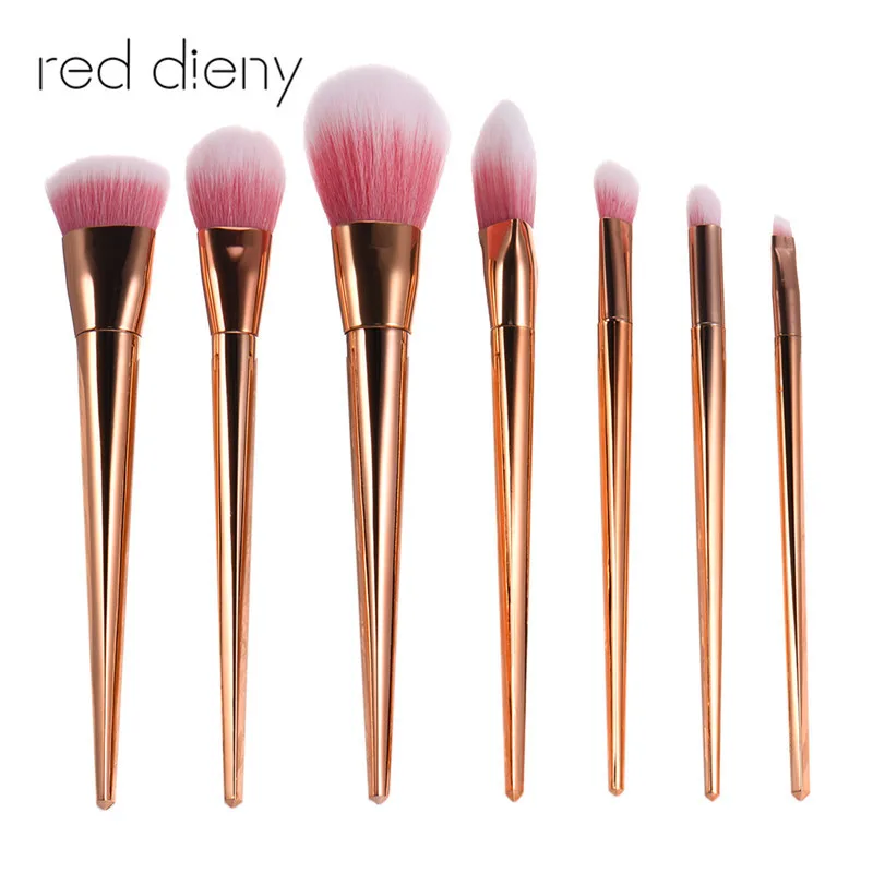 

Gold Silver Rose Gold Brand new 7 Pcs Makeup Brushes Set Synthetic Hair Make Up Brushes Tools Cosmetic Foundation Brush Kits
