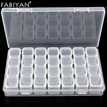 28 Маникюр для ногтей сетка художественная коробка прозрачная пластиковая пустая коробка для хранения отдельные Стразы для украшений держатель для украшений Органайзер чехол для украшения инструмент