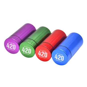 

[HORNET] Pill Box WaterProof Rubber Airtight Silver Aluminum Drug Case Stash Jar Container Bottle Storage Smellyproof Case