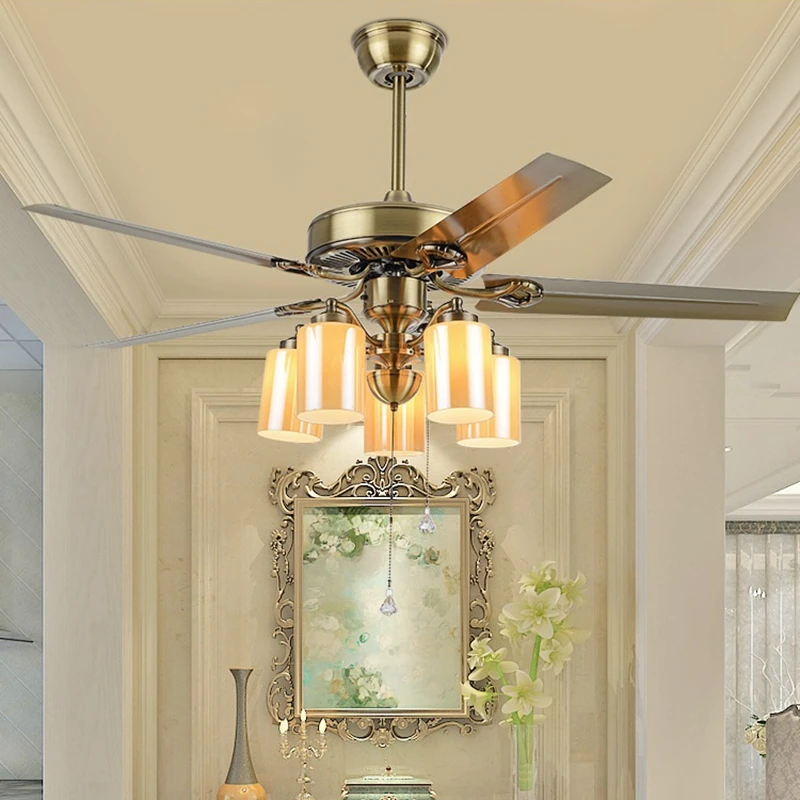 

Eusolis Iron Art Fan Ceiling Fans With Lights Remote Control Ventilador De Teto Moderno Tavan Pervanesi Living Room Dekoratif