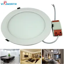 VisWorth 5 Вт 24 Вт светодиодные панели круглые Ультра тонкие светодиодные светильники теплый белый холодный белый с водителем и проводом