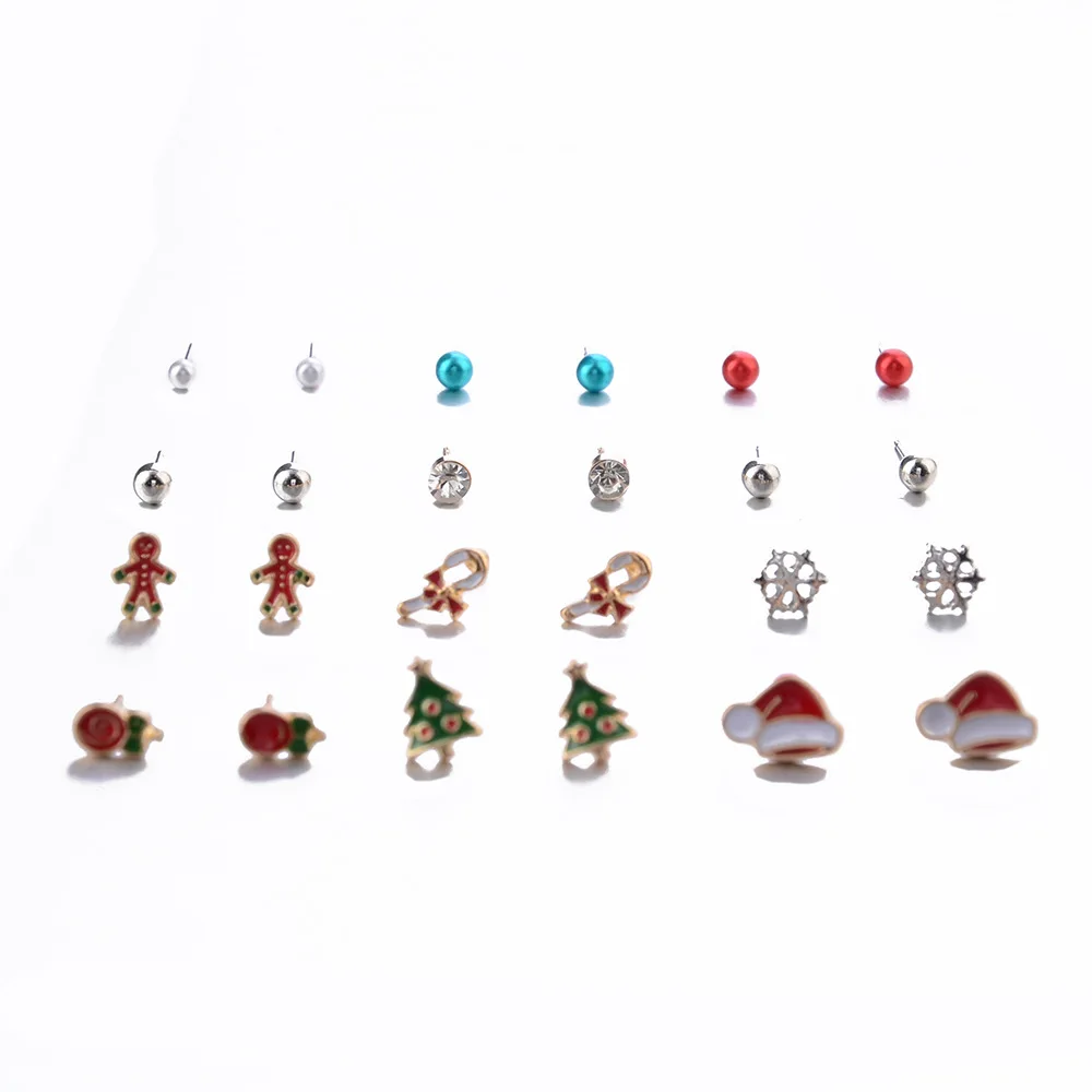 DoreenBeads серьги-гвоздики в рождественской тематике ювелирное изделие X'mas Tree Hat Sock