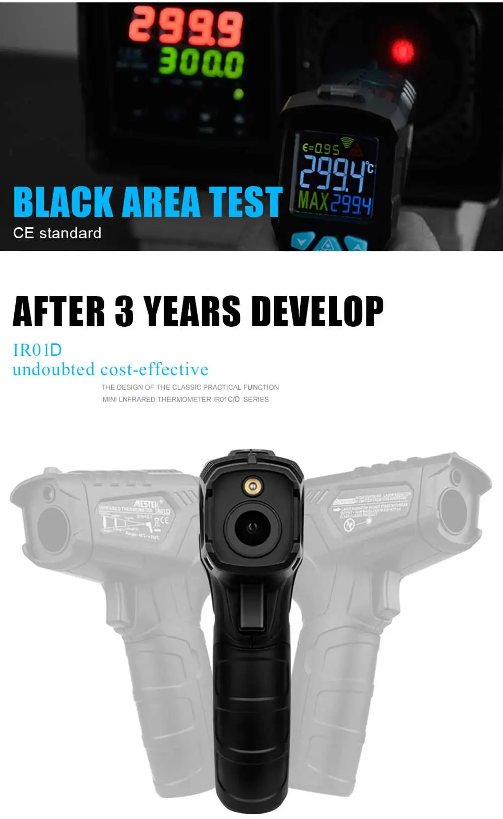 MESTEK IR01D-50 ~ 800C цифровой инфракрасный термометр бесконтактный влажность инфракрасный термометр гигрометр Температура пирометр тестер