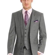 Лидер продаж мужской костюм костюмы Классический Slim Fit Светло-серый мужской костюм Свадебные Жених официально смокинги пальто+ брюки+ жилет+ галстук