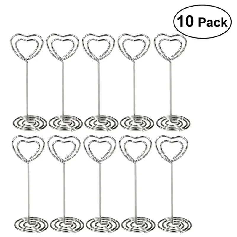 

10pcs Place Card Holder Heart Shape Clips Place Card Holder/Photo Holder Wedding Table Decoration Favors