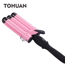 Professional Hair Curling Iron Waver Roller Wand LCD Display Ceramic Triple Barrels Deep Hair Curler Wave Curly Styling Tools