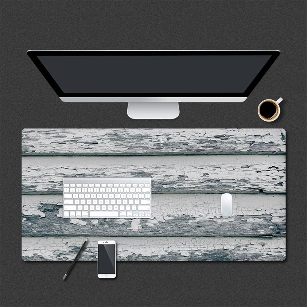 Wood Grain PU Leather Mouse Pad 600x300mm Large Size Mice Pad Office