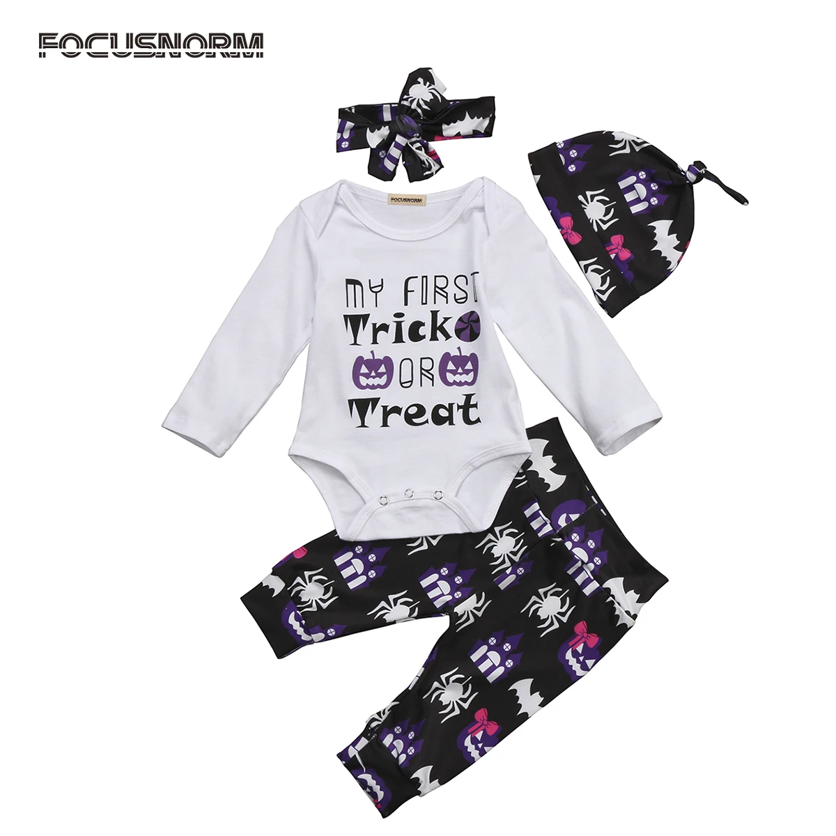 Halloween Cute Romper Jumpsuit +Pants Set Newborn Kids Infant Baby