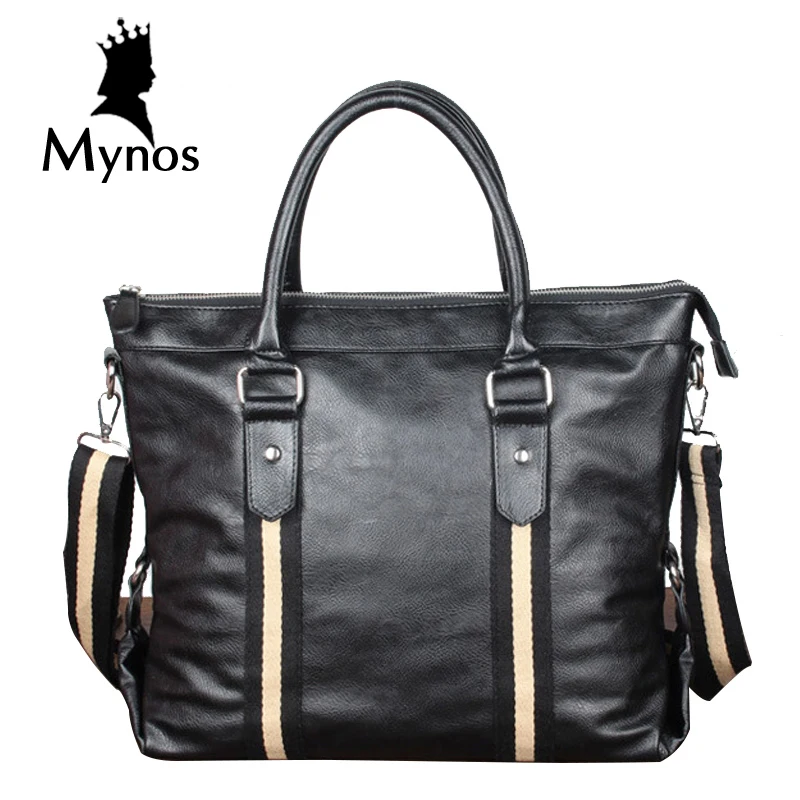 MYNOS Brand Bussiness Handbags For Men Luxury Designer Soft Leather Briefcase Laptop Handbags ...