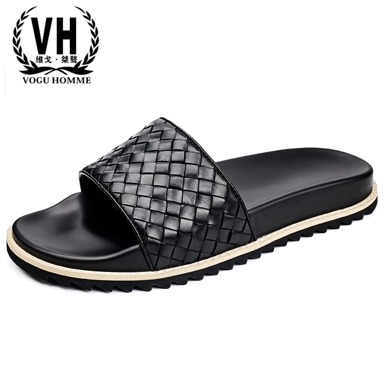 

men's Genuine Leather slippers all-match cowhide summer sandals Sneakers Men Slippers Flip Flops casual Shoes beach outdoor male