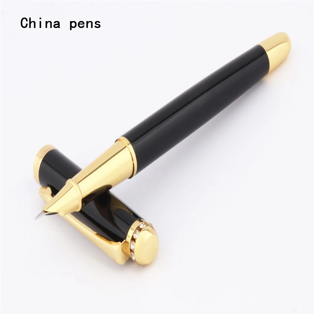 

Luxury quality 7050 Diamond hat Black Colour School student office 0.38mm Nib Fountain Pens New