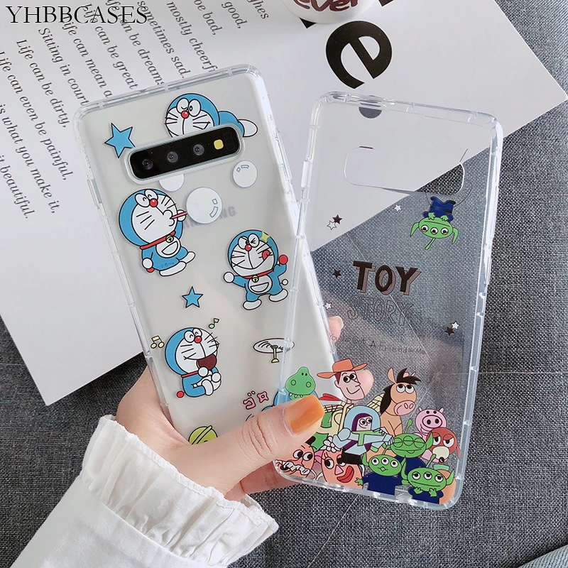 

YHBBCASES Lovely Doraemon Phone Cover For Samsung Galaxy A7 A9 2018 A8S Cartoon Animal Clear TPU Cases For Samsung S10 C9 Note 9