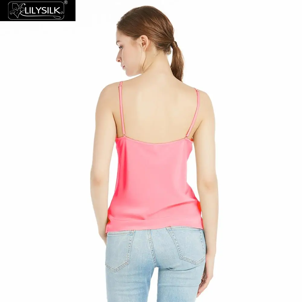 LilySilk Camisole Топы женские шелковые сдвижные песок Базовый стиль нижнего белья эфирный чистый шелк майка сдвижная песок