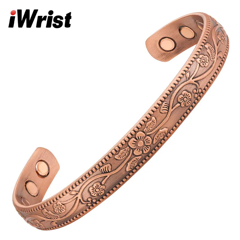 IWrist Wish Flowers Винтажный Мужской Браслет Bio Health Модный магнитный браслет покрытый