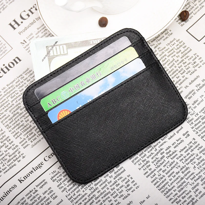 Ultra thin Card Holder Genuine Leather Bank Cards Bag Cowhide Men Women