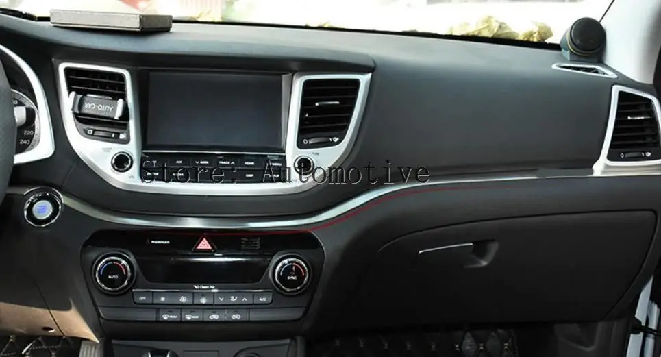 

For Hyundai Tucson 2016 2017 Stainless Steel Dashboard Trim Center Console Panel Molding Decorative Car Interior Styling Garnis