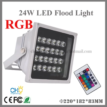 

Spotlights Spot Garden 24x1W Flood Lighting IP67 Outdoor lanscape lamp 220V 24W Led Floodlights with Remote Controller