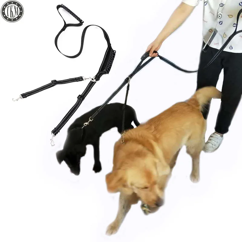 TKM Dog Double Leashes For Two Dogs 150cm Reflective Dog Leash With 2